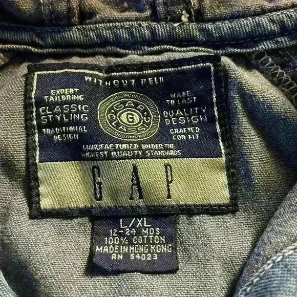 Vintage 1990’s GAP Jean Jacket with hood 12-24 months 100%Cotton - Picture 2 of 6